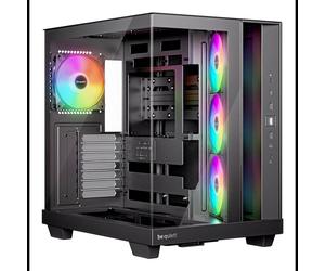 be quiet! Light Base 500 LX Black - Boîtier PC Midi Tower ATX/microATX/Mini-ITX, 1x 3.5", 2x 2.5", 7 slots, USB 3.2 Gen 2, 4 ventilateurs 120mm, Acier/Verre