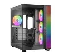 be quiet! Light Base 600 LX Black boîtier PC, Panneaux Avant et latéral entièrement vitrés, Éclairage Impressionnant, 4 Ventilateurs Light Wings LX 120 mm PWM, Inversée ou Horizontale