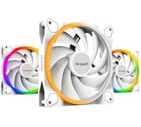 be quiet! Light Wings 140 mm PWM high-speed White ventilateur, inclut 3 ventilateurs, superbes couleurs et effets ARGB, éclairage additionnel à l’arrière, équipé d’un hub ARGB, 9 pales optimisées