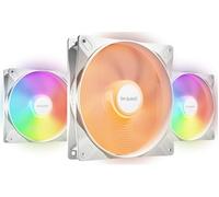 be quiet! Light Wings LX 140mm PWM high-speed White ventilateur, Pack de 3 ventilateurs, hub éclairé et pales dépolies, des effets d'éclairage spectaculaires, 16 LED RGB, 9 pales de ventilateur