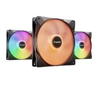 be quiet! Light Wings LX 140mm PWM Reverse, pack 3 ventilateurs ARGB | Lot de 3 ventilateurs gaming à pales inversées, aspiration latérale et inférieure, 16 LED ARGB, série, roulement rifle