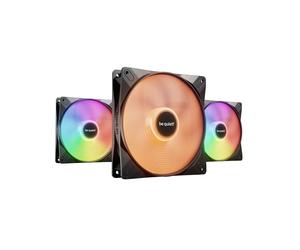 be quiet! Light Wings LX 140mm PWM - Ventilateur PC ARGB High-Speed, Pack de 3 - 1800 RPM, 127.9 m³/h, 2.45 mmH2O, 30.5 dB, 12V