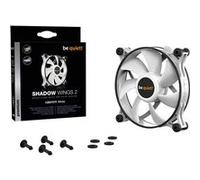 be quiet! Shadow Wings 2 120mm PWM White Ventilateur, ultra silencieux jusqu’à 15,9 dB(A), anti-vibrations, push-pins, contrôle PWM, roulement Rifle