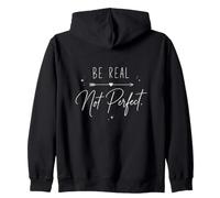 Be Real Not Perfect Minimalist Inspiring Typographie Sweat à Capuche