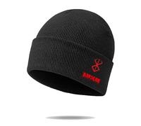 Be-rserk Bonnet Garcon, Beanie à Revers Doux et Chaud, Coiffe Automne-Hiver Adapté Sports Camping, Enfant(Black)