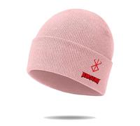 Be-rserk Bonnet Garcon, Beanie à Revers Doux et Chaud, Coiffe Automne-Hiver Adapté Sports Camping, Unisex(Pink)