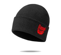 Be-rserk Bonnet Noël, Beanie sans Visiere Basic avec Imprimé, Chapeaux Rétro Taille Hommes Femmes et Enfants, Enfant(Black)