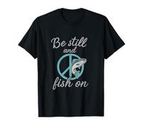 Be Still and Fish on Peace Sign Équipement de pêche T-Shirt