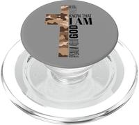 Be Still and Know Dieu Chrétien Verset de la Bible Marron Camouflage Croix PopSockets PopGrip pour MagSafe