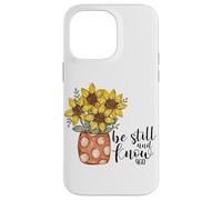 Be Still and Know Pot de Tournesol avec Verset biblique chrétien Coque pour iPhone 14 Pro Max