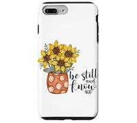 Be Still and Know Pot de Tournesol avec Verset biblique chrétien Coque pour iPhone 7 Plus/8 Plus