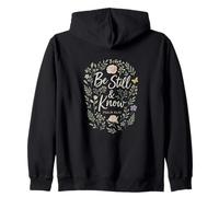 Be Still and Know Psalm 46:10 Floral Christian Verse Sweat à Capuche