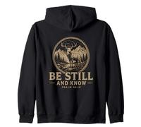 Be Still and Know Psaume 4610 Cerf sur la Foi des Montagnes Sweat à Capuche
