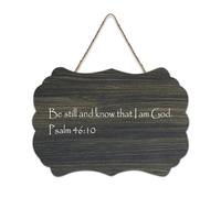 Be Still And Know That I Am God. Psaum 46:10 Plaque murale imprimée en bois rustique avec citations d'art mural moderne pour bureau, nouvelle décoration d'intérieur, cadeaux, 15,2 x 25,4 cm