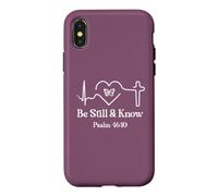 Be Still & Know Bible Verse Psalm 46:10 Faith Hope Love God Coque pour iPhone X/XS
