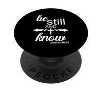 Be Still & Know Cool Christian Life Verse de la Bible avec croix PopSockets PopGrip Adhésif