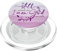 Be Still & Know I Am God Purple Bible Christian Psalm 46:10 PopSockets PopGrip pour MagSafe