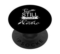 Be Still & Know Mignon verset de la Bible chrétienne Plumes Bojo PopSockets PopGrip Adhésif