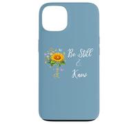Be Still Know That I Am God Quotes Butterfly Christian Jesus Coque pour iPhone 13