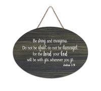 Be Strong And Courageous. Do Not Be Afraid; Do Not Be Discouraged Joshua 1:9 Panneau en bois imprimé rustique en bois avec citations pour décoration murale 15,2 x 25,4 cm