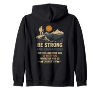 Be Strong and Courageous Joshua 1:9 Randonnée Sweat à Capuche