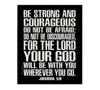 Be Strong and Courageous Scripture Print, Christian Wall Decor for Men, Man Cave Office Decor, Unframed Inspirational Gift for Him, Dad, Brother, Pastor(Unframed,12x18inch(30x45cm))