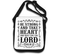 Be Strong And Take Heart And Wait For The Lord Psaum 27 Sac à bandoulière Blanc