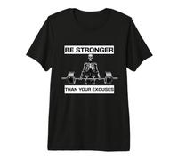 Be Stronger Than Your Excuses Skeleton Deadlift Motivation T-Shirt Haut de Gamme