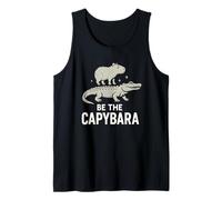 Be The Capybara Calm Funny Capy Riding Gator Chill Vibes Débardeur