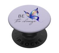 Be The Change T-Shirt Papillon Growth Mindset pour Filles PopSockets PopGrip Adhésif