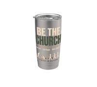 Be The Church When Service is Over Faith Action Christian Gobelet isotherme en acier inoxydable double paroi