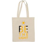Be The Light Enlighten Others Sac fourre-tout en coton naturel Motif soleil Blanc