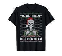 Be The Reason HR Gets Involved Pull de Noël Moche T-Shirt Graphique avec Valeur, Homme, Noir, M