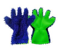 BE-TOOL 1 paire de gants de lavage de voiture en microfibre à 5 doigts, gants de nettoyage à 5 doigts pour lavage de voiture, moto, dépoussiérage