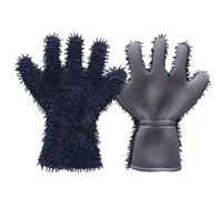 BE-TOOL 1 paire de gants de lavage de voiture en microfibre à 5 doigts, gants de nettoyage à 5 doigts pour lavage de voiture, moto, dépoussiérage