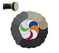 BE-TOOL 1000# Lot de 10 disques abrasifs à crochet et boucle 5 cm en carbure de silicium, Multicolore, pour meule d’angle et touret à meuler
