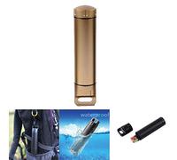 BE-TOOL Bouteille étanche à double extrémité en aluminium EDC Capsule étanche Outil de survie pour disque U, matériel de pêche, argent doré (lot de 1)