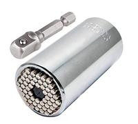 BE-TOOL Clé à douille universelle avec adaptateur pour perceuse électrique - Combinaison auto-ajustable pour l'industrie automobile (7-19 mm)
