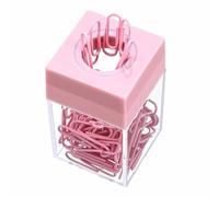 BE-TOOL Distributeur de trombones magnétiques en plastique transparent pour bureau, espace de travail, fournitures scolaires et de bureau