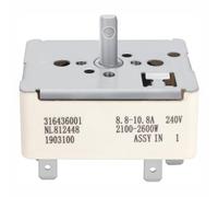 BE-TOOL Interrupteur de commande pour brûleur de surface, 316436001 | Plastique et métal, réglage lisse de la chaleur, remplacement direct OEM, compatible avec Frigidaire