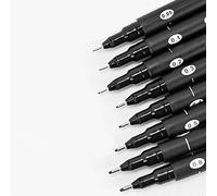 BE-Tool Lot de 10 feutres à pointe fine - Marqueur pigmenté étanche pour Artiste, illustration, dessin technique, documents de bureau, manga, noir