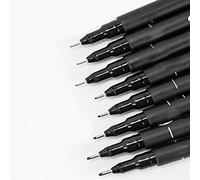 BE-Tool Lot de 10 feutres à pointe fine - Marqueur pigmenté étanche pour Artiste, illustration, dessin technique, documents de bureau, manga, noir
