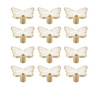 BE-TOOL Lot de 12 boutons d'armoire papillon en alliage de zinc, 23 x 51 mm, boutons de meubles, de commode, pour placard, tiroir, porte de commode (ensemble E)