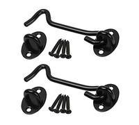 BE-TOOL Lot de 2 crochets de cabine, crochet de portail et loquet pivotant pour maintenir les portes ouvertes d'abri, portails de jardin, portes d'armoires et fenêtres (10,2 cm)