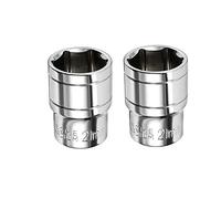 BE-TOOL Lot de 2 douilles hexagonales 6 pans 1/2'' pour tuyau et réparation automobile, argent