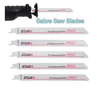 BE-TOOL Lot de 2 lames de scie sabre pour bois, métal et démolition Compatible avec Bosch, Dewalt, Makita, S1122HF 200 mm de long Acier à haute teneur en carbone HCS