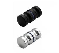 BE-TOOL Lot de 2 poignées de porte en verre, alliage d'aluminium, bouton de porte de douche à trou unique, pièces de rechange pour verre de salle de bain de 6 à 18 mm (B+D)