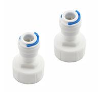 BE-TOOL Lot de 2 raccords de système d'eau osmose inverse, filetage GHT de 1,9 cm vers connecteur de filtre à eau de réfrigérateur 6,35 mm, connecteurs rapides pour tous les filtres de purificateur