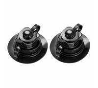 BE-TOOL Lot de 2 valves Boston noires, 22 mm de rechange avec bases pour bateaux gonflables, kayaks, radeaux, matelas pneumatiques