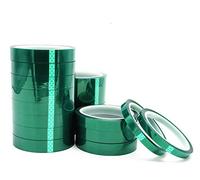 BE-TOOL Lot de 3 rubans adhésifs résistants à la chaleur pour masquage, isolation de circuits imprimés, etc. Vert 0,06 x 50 mm x 33 m